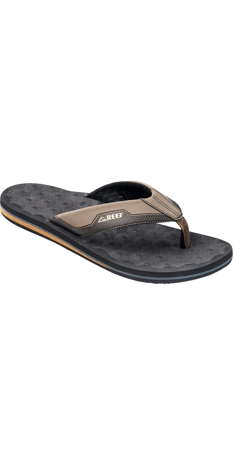 2024 Reef Mens The Ripper Flip Flop Sandals CI8647 Black Tan